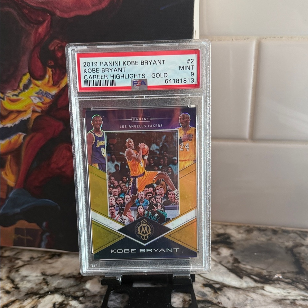 Kobe Bryant - 2019 Panini Career Highlights - GOLD #2 PSA Mint 9 - # 1/8 - HOLY